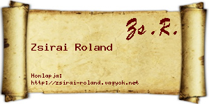 Zsirai Roland névjegykártya